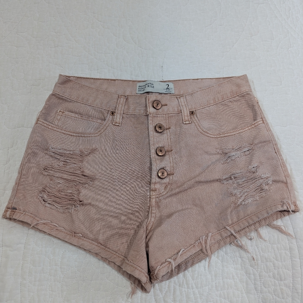 Abercrombie & Fitch High Waist Pink Shorts
